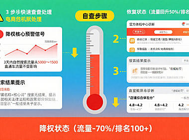 淘宝店铺突然降权？3 步自查 + 5 类违规避坑 + 恢复技巧，流量不崩盘