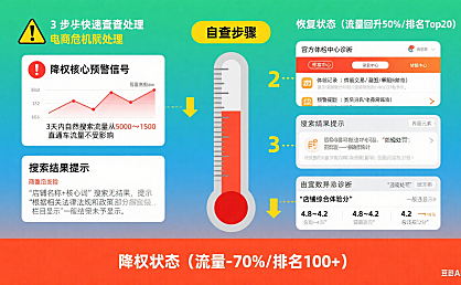 淘宝店铺突然降权?3 步自查 + 5 类违规避坑 + 恢复技巧,流量不崩盘