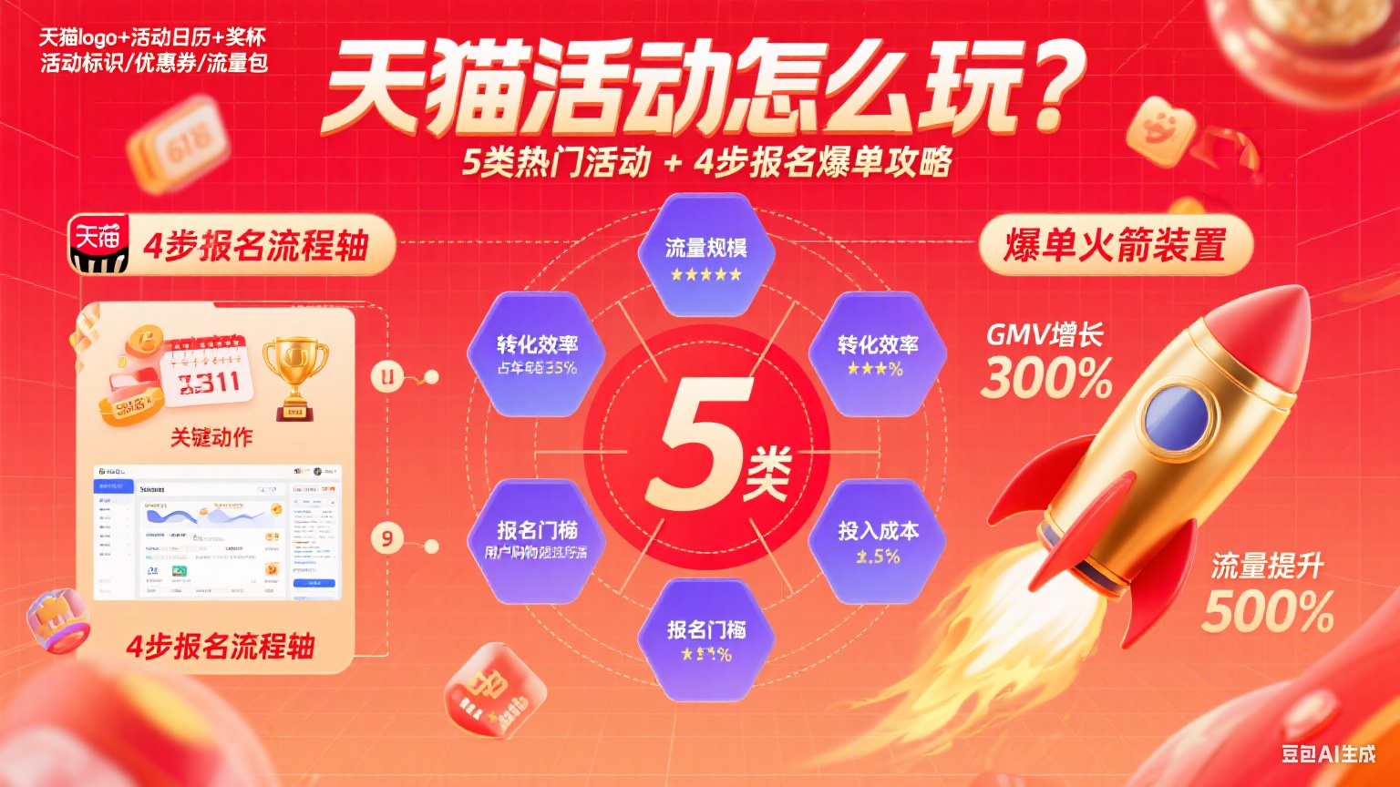 天猫活动怎么玩?5 类热门活动 + 4 步报名爆单攻略