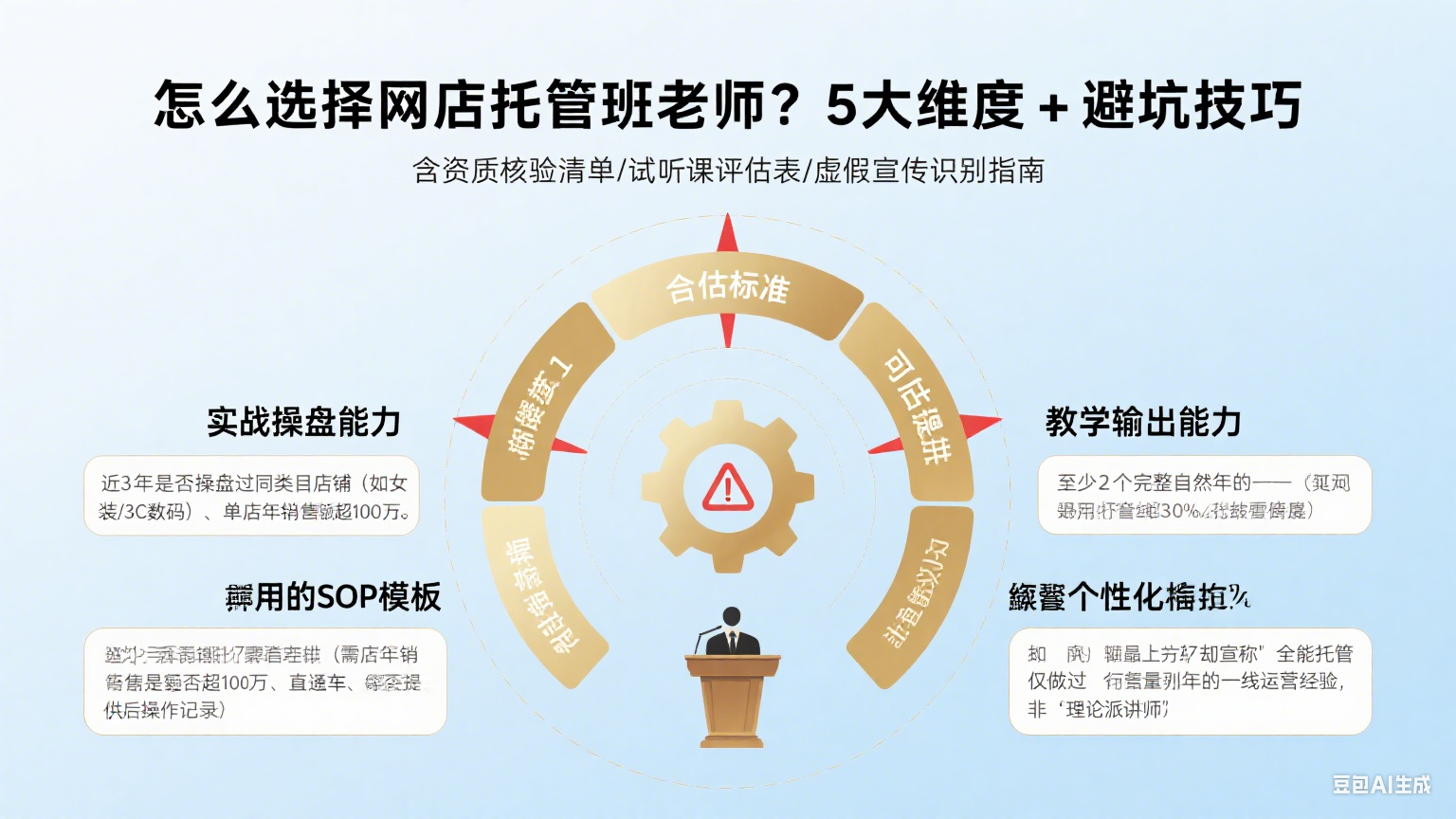 怎么选择网店托管班老师?5 大维度 + 避坑技巧
