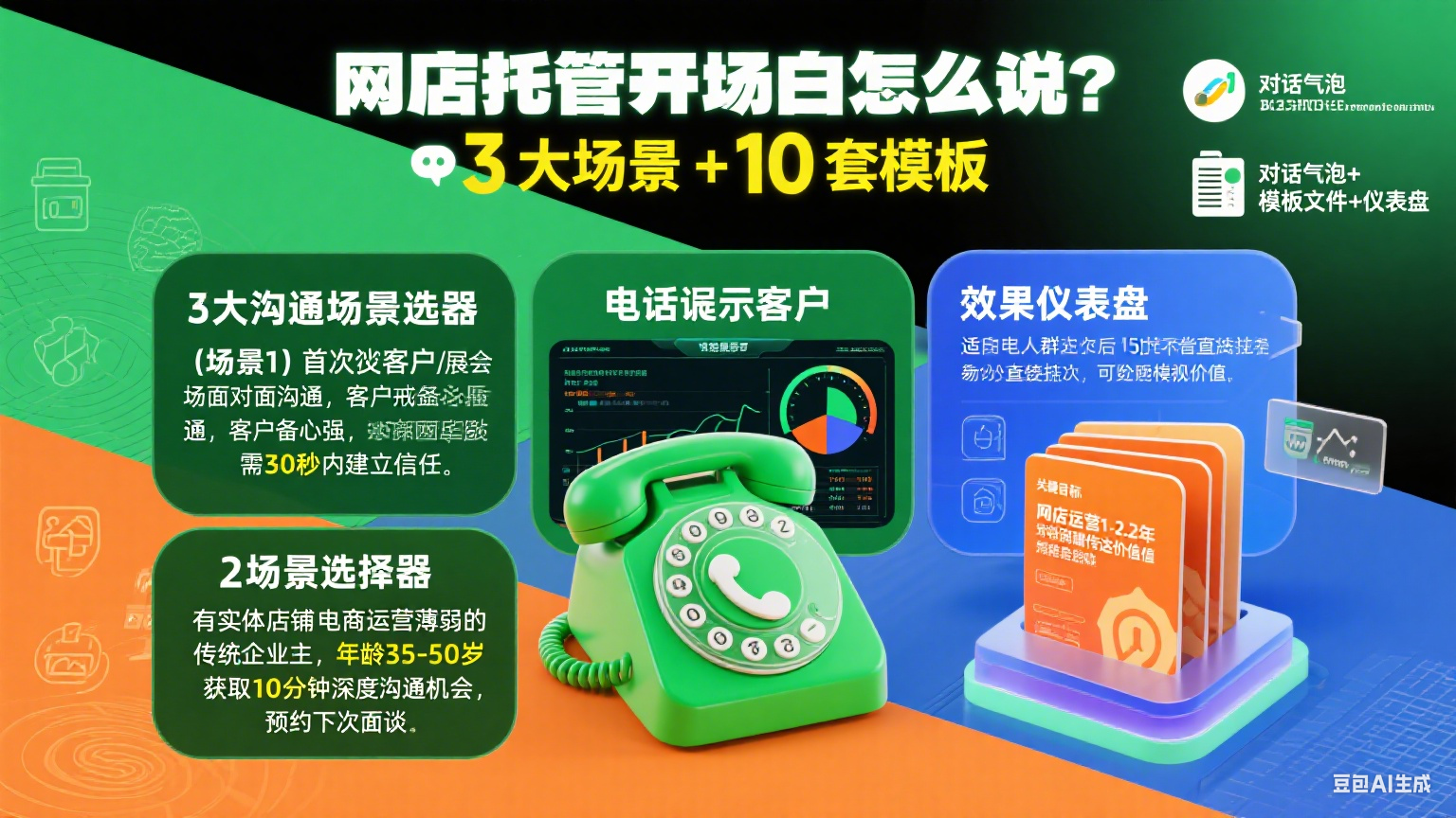 网店托管开场白怎么说?3 大场景 + 10 套模板