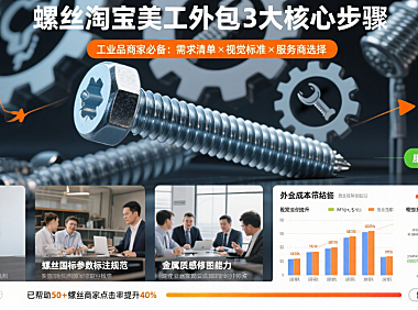 螺丝淘宝美工外包怎么做？3类需求拆解+4步落地指南，工业品卖家少走弯路