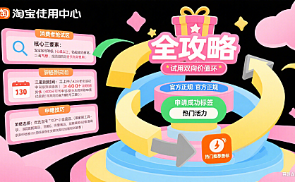 淘宝网试用中心真能免费拿？消费者抢试 + 商家参与全攻略