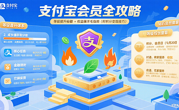 支付宝会员怎么玩?等级提升 + 权益薅羊毛全攻略