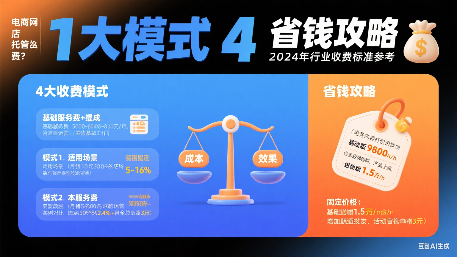 电商网店托管怎么收费?4 大模式 + 省钱攻略
