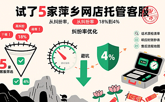 试了 5 家萍乡网店托管客服，从纠纷率 18% 到 4%：避坑指南