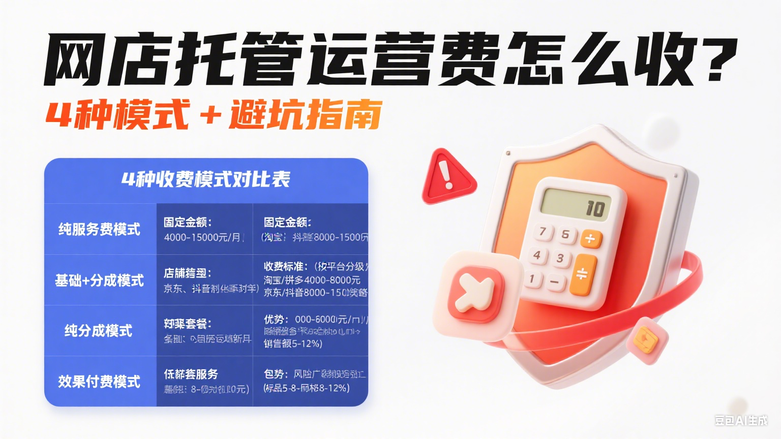 网店托管运营费怎么收