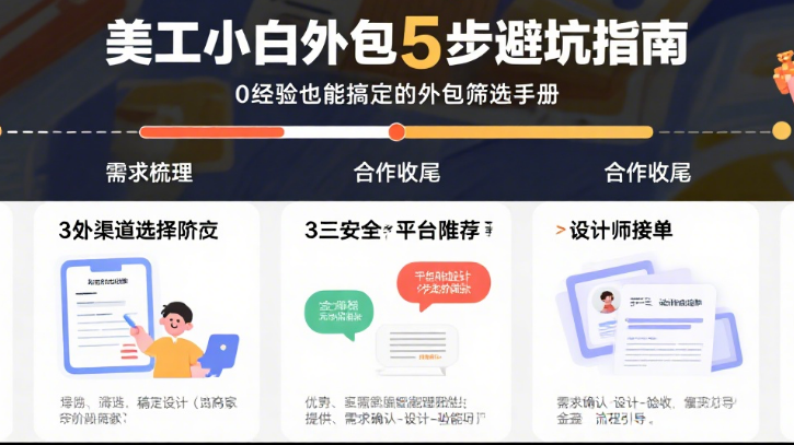 美工小白怎么找外包人员?3类安全渠道+5步避坑法,附沟通模板
