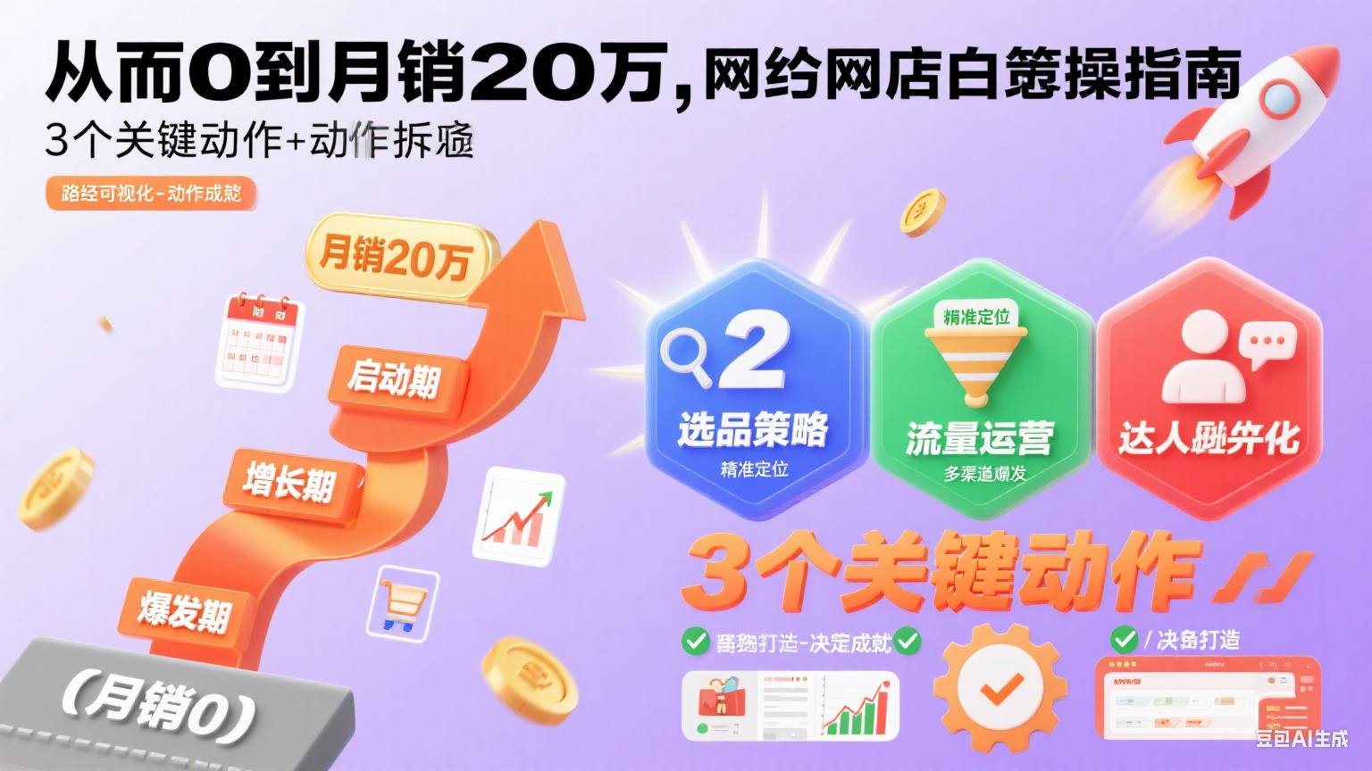 从 0 到月销 20 万,达人网店托管实操指南:3 个关键动作决定成败