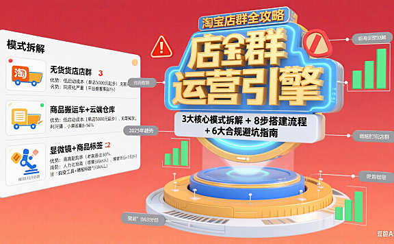 淘宝店群怎么玩?模式拆解 + 搭建流程 + 避坑全攻略