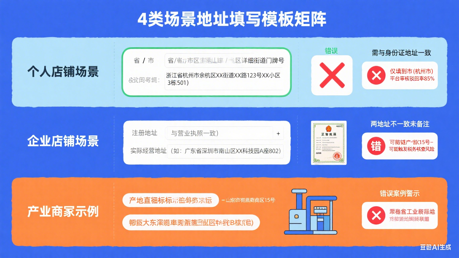 网店托管地址怎么填?4 类场景 + 避坑指南