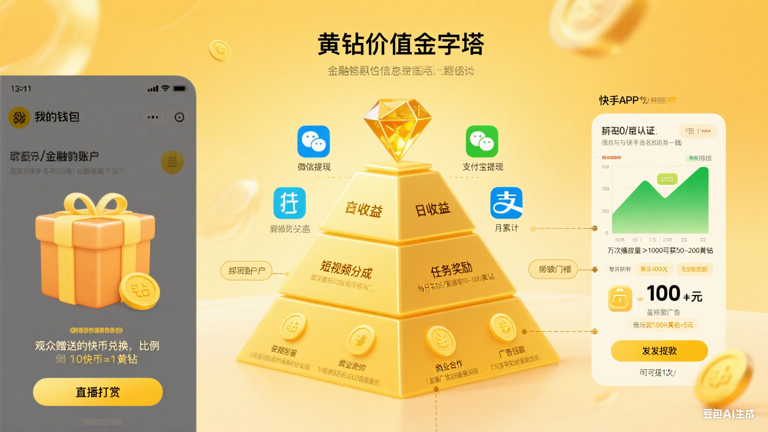 快手黄钻是什么?获取 + 提现 + 变现全指南