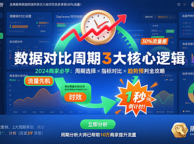生意参谋数据对比周期是什么?早1秒看懂,就能多抢30%流量!