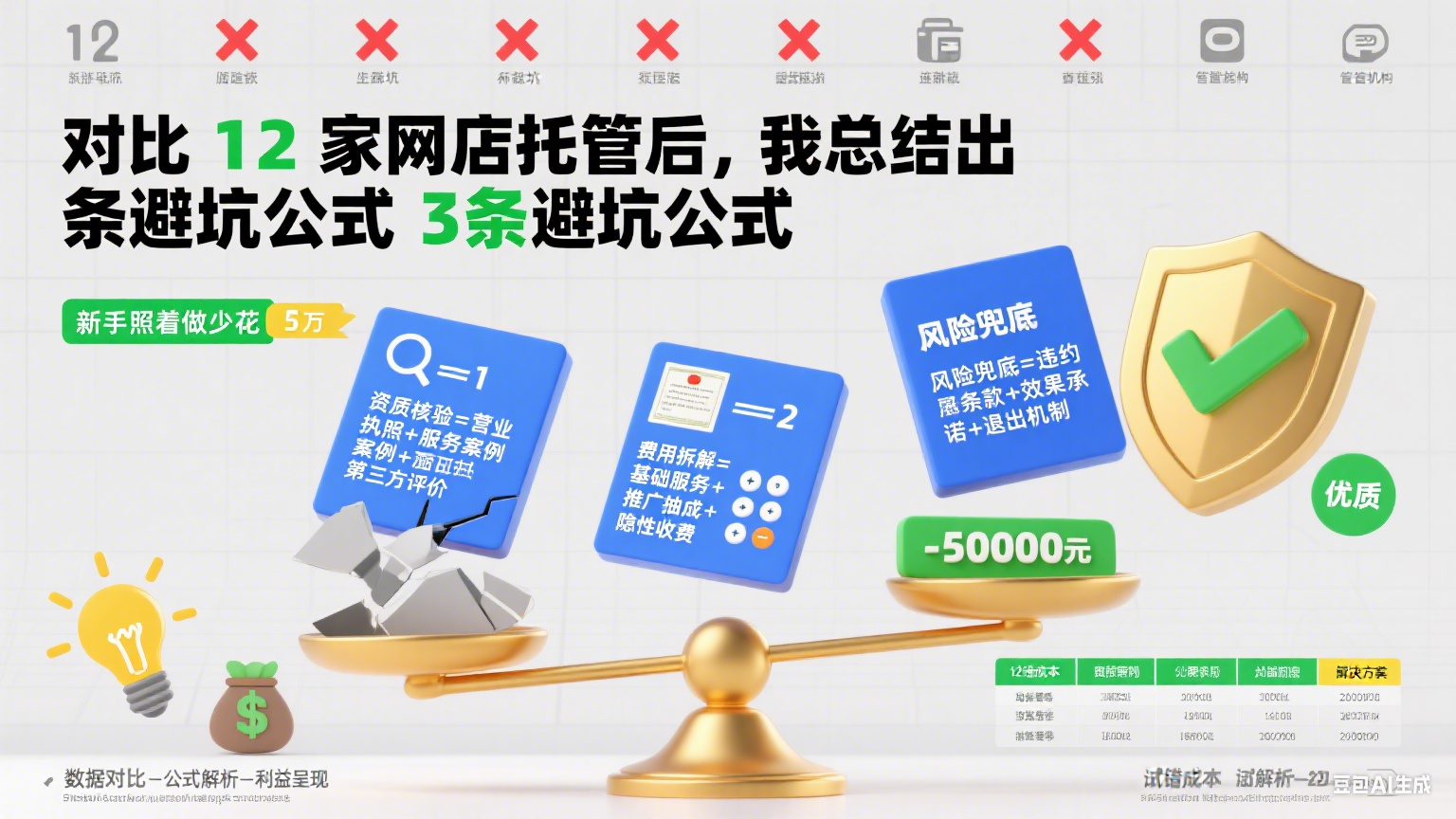 对比 12 家网店托管后,我总结出 3 条避坑公式:新手照着做少花 5 万