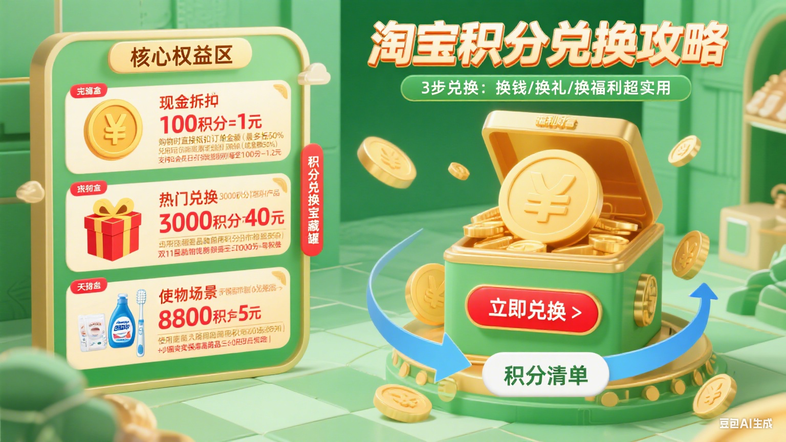 淘宝积分别浪费!3 步兑换攻略:换钱 / 换礼 / 换福利超实用