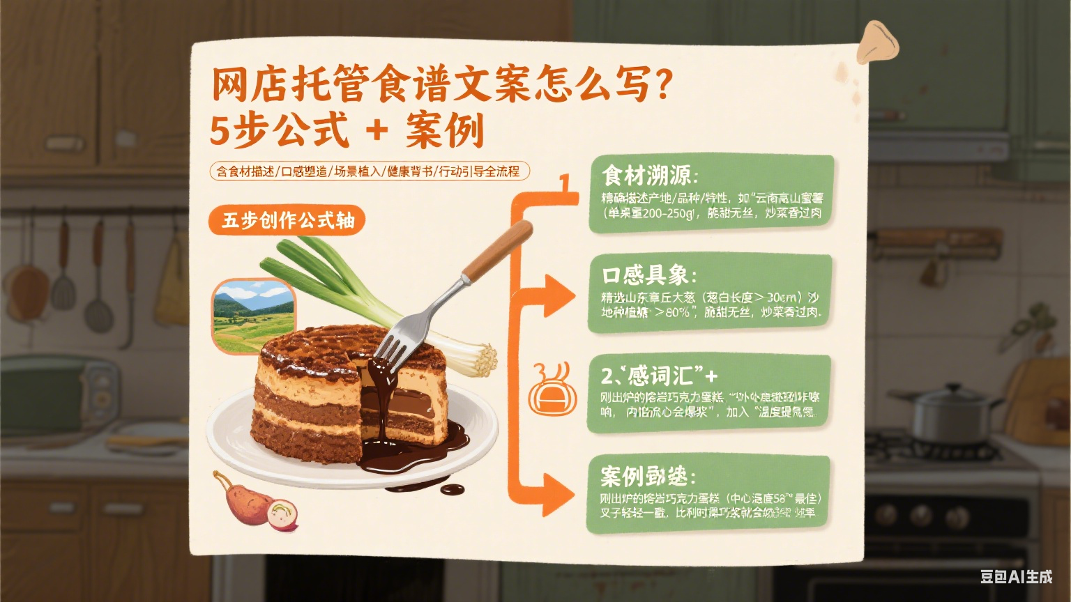 网店托管食谱文案怎么写?5 步公式 + 案例