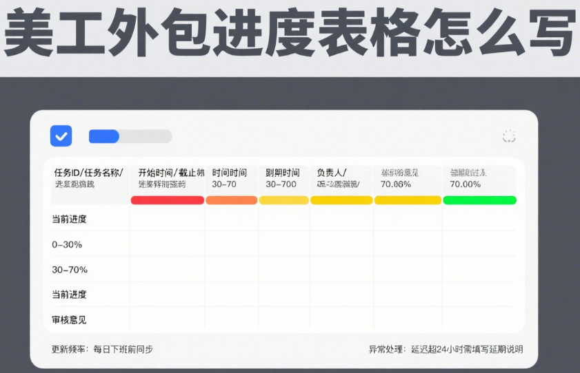 美工外包进度表格怎么写?3 大核心要素 + 4 类场景模板 + 避坑指南