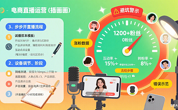电商试播别瞎播!3 步流程 + 5 个避坑点,开播即涨粉