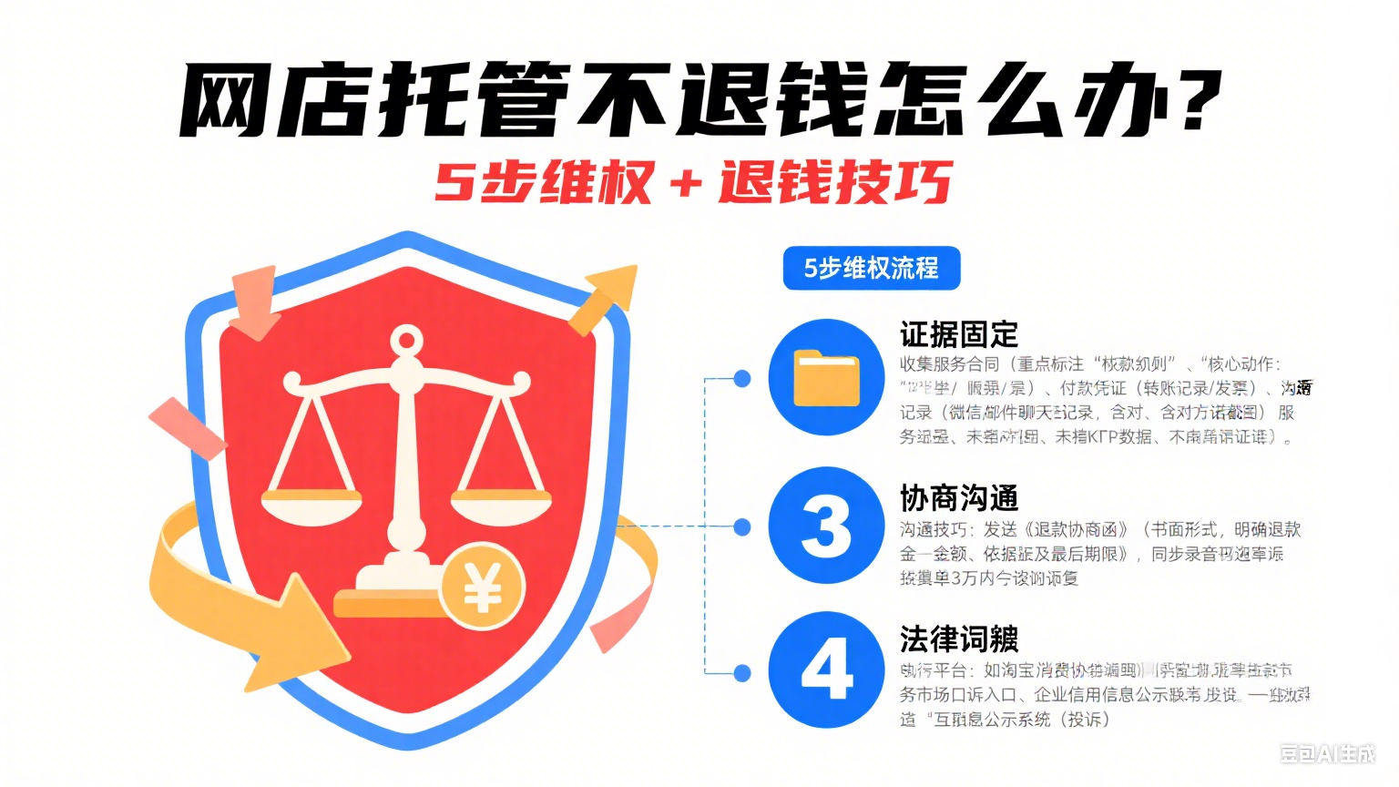 网店托管不退钱怎么办?5 步维权 + 退钱技巧