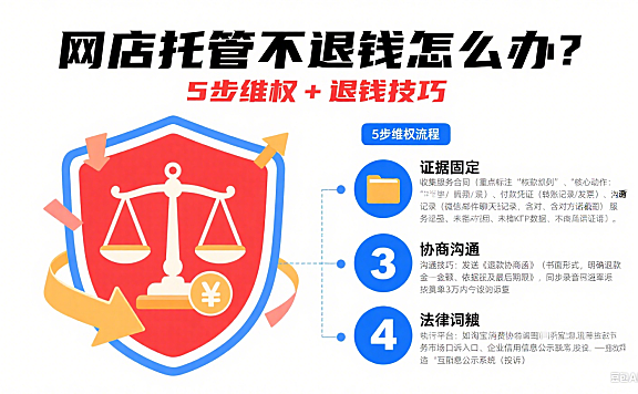 网店托管不退钱怎么办？5 步维权 + 退钱技巧