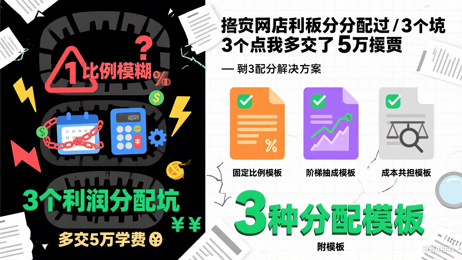 托管网店利润分配踩过的 3 个坑,让我多交了 5 万学费:附 3 种分配模板
