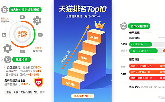 淘宝商城(天猫)排名上不去?6 大核心规则拆解 + 4 步优化,新手也能上首页