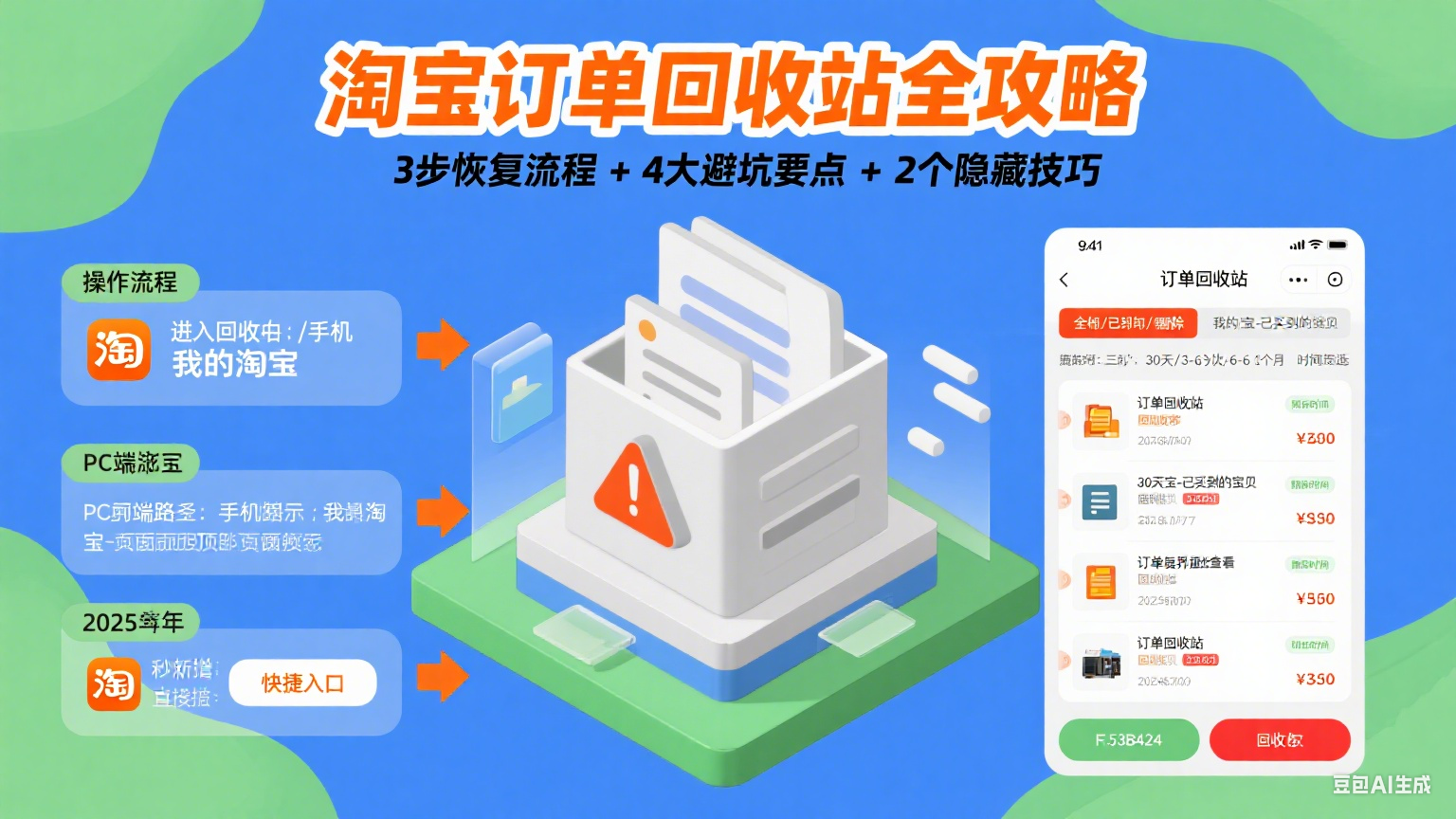 淘宝订单回收站怎么用?恢复订单 + 避坑全攻略