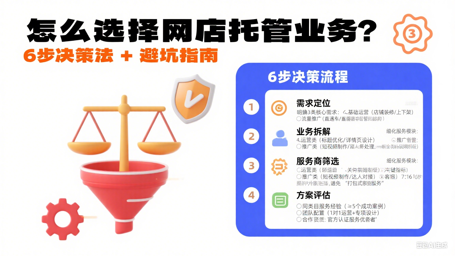 怎么选择网店托管业务?6 步决策法 + 避坑指南