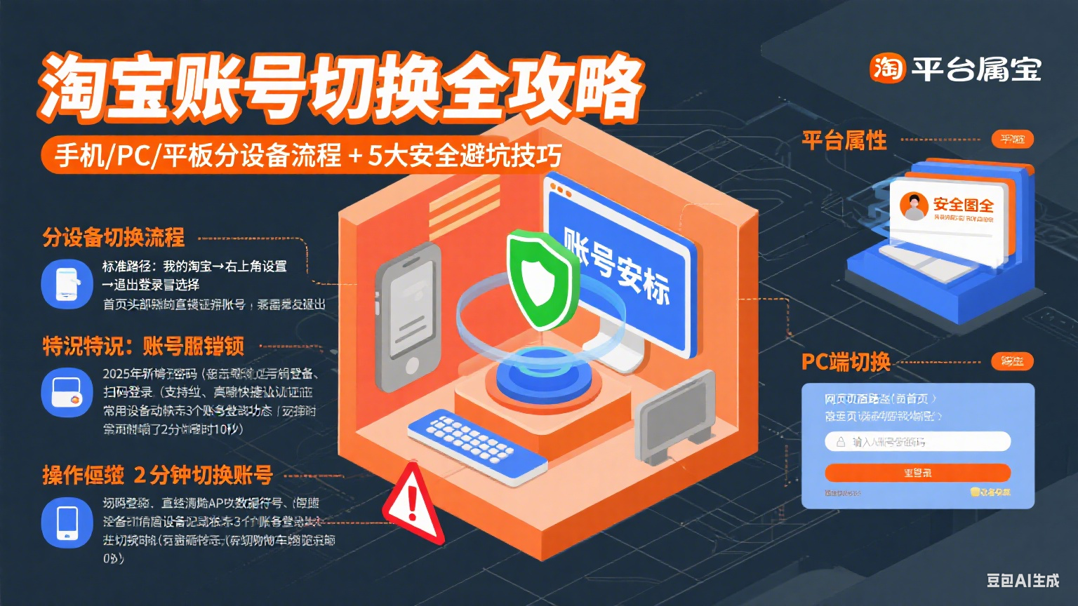 淘宝怎么切换账号?分设备流程 + 安全避坑全攻略