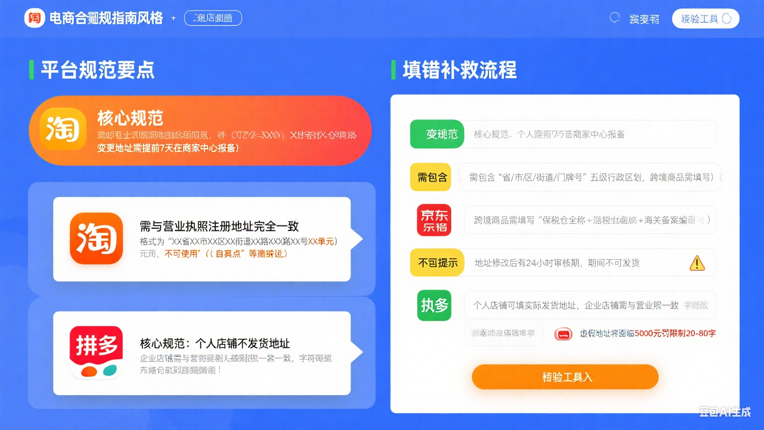 网店托管地址怎么填?平台规范 + 填错补救