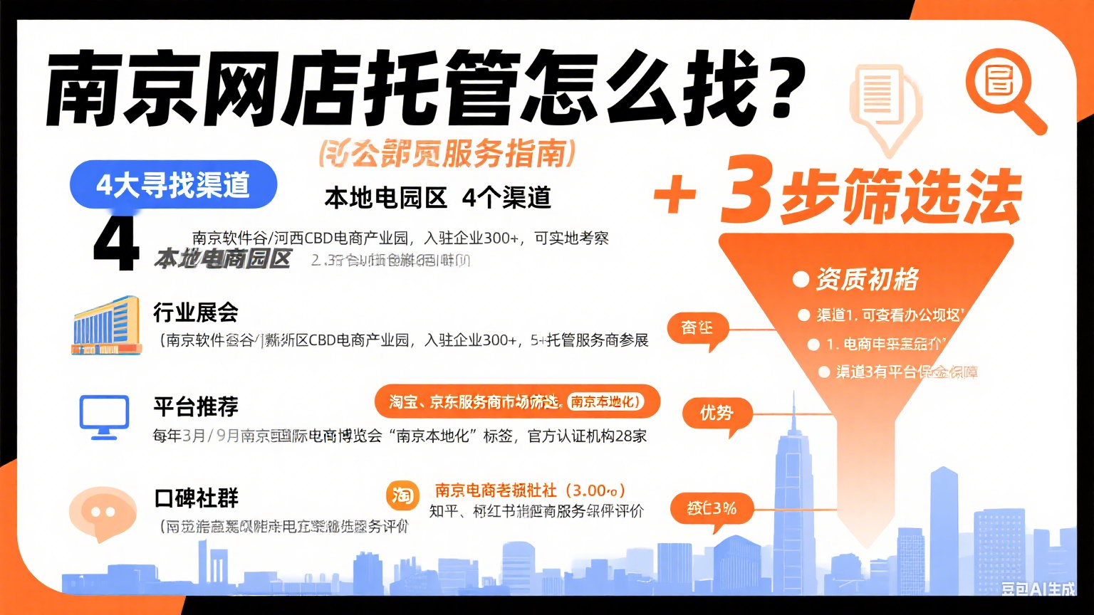 南京网店托管怎么找?4 个渠道 + 3 步筛选法