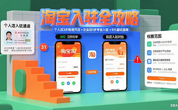 淘宝商家怎么入驻?个人店 vs 企业店流程 + 避坑全攻略