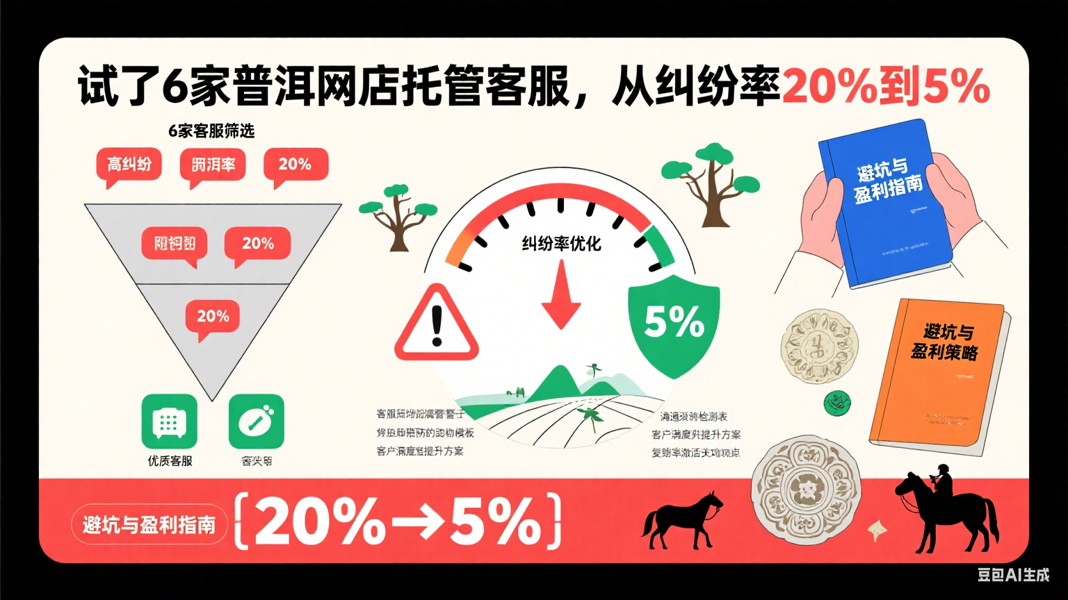 试了 6 家普洱网店托管客服，从纠纷率 20% 到 5%：避坑与盈利指南