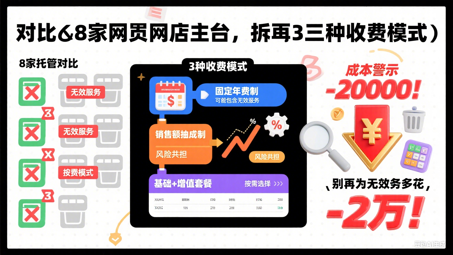 对比 8 家达人网店托管,拆解 3 种收费模式:别再为无效服务多花 2 万