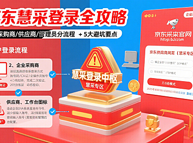 京东慧采平台怎么登录？分用户类型流程 + 避坑全攻略