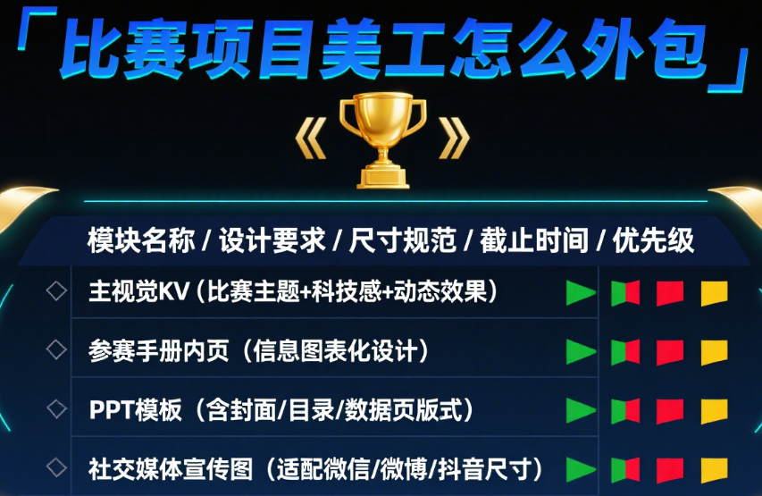 比赛项目美工怎么外包?4 大核心差异 + 5 步实操流程 + 避坑指南