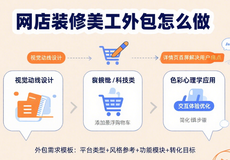 网店装修美工外包怎么做?4 步核心流程 + 3 类避坑指南 + 5 个提效技巧