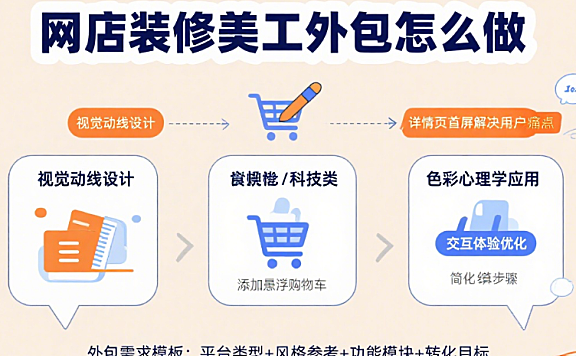 网店装修美工外包怎么做？4 步核心流程 + 3 类避坑指南 + 5 个提效技巧