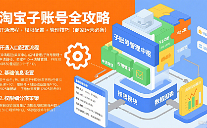 淘宝子账号怎么用?开通 + 权限配置 + 管理全攻略(商家必看)