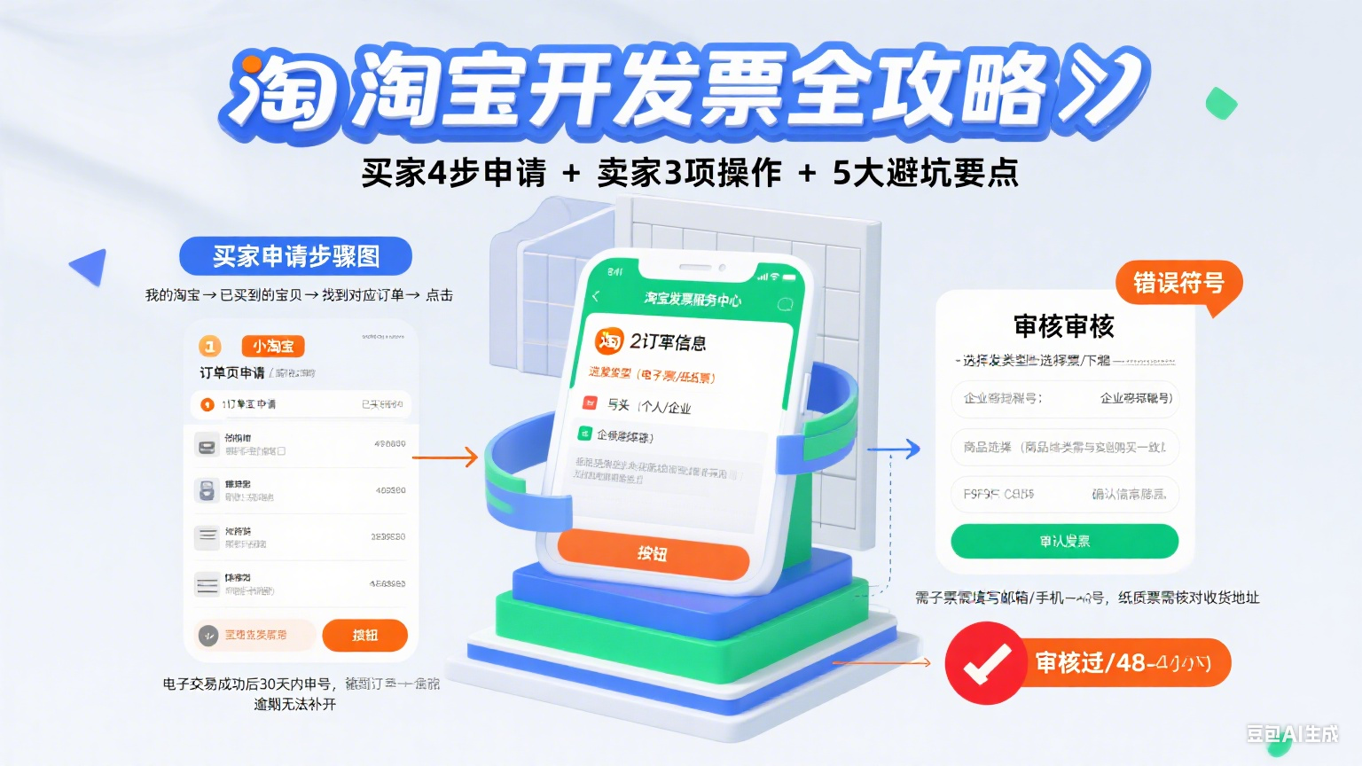 淘宝开发票怎么操作?买家申请 + 卖家开具全攻略,避坑要点