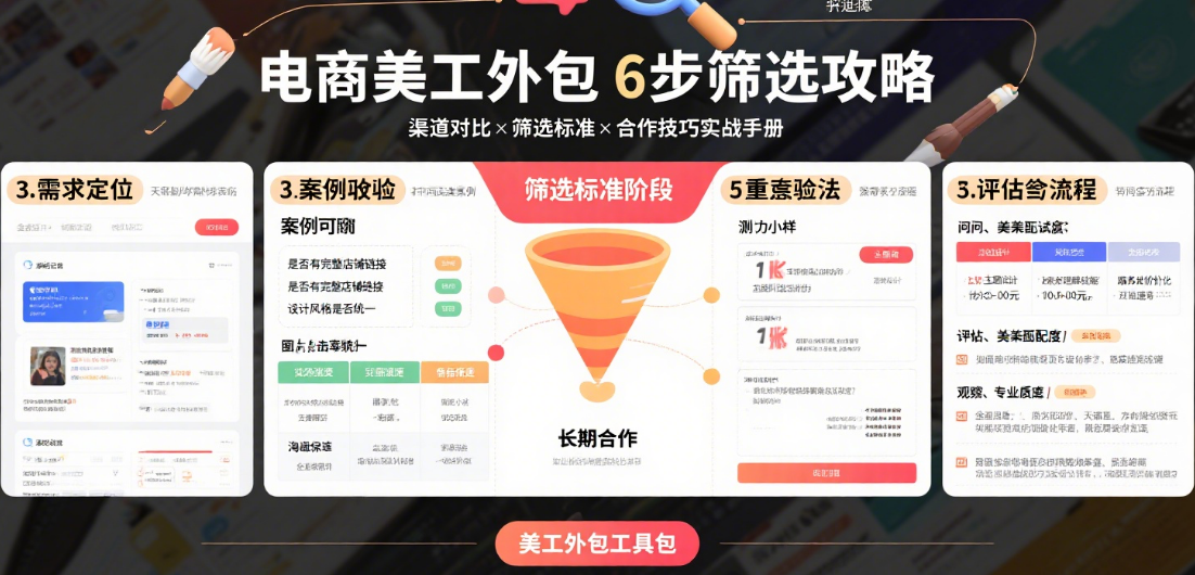电商找外包美工怎么找?4类渠道实测+6步筛选法,附避坑指南