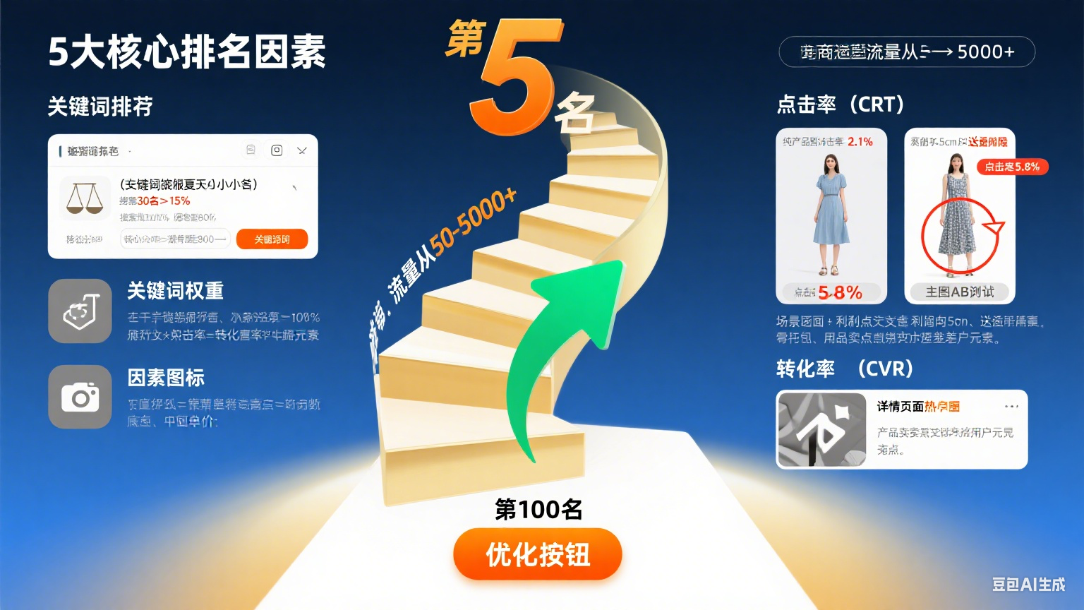淘宝排名怎么提升?5 大核心因素 + 4 步优化技巧,流量稳涨