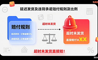 延迟发货及违背承诺赔付规则及比例，超时未发货直接赔！