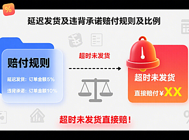 延迟发货及违背承诺赔付规则及比例，超时未发货直接赔！