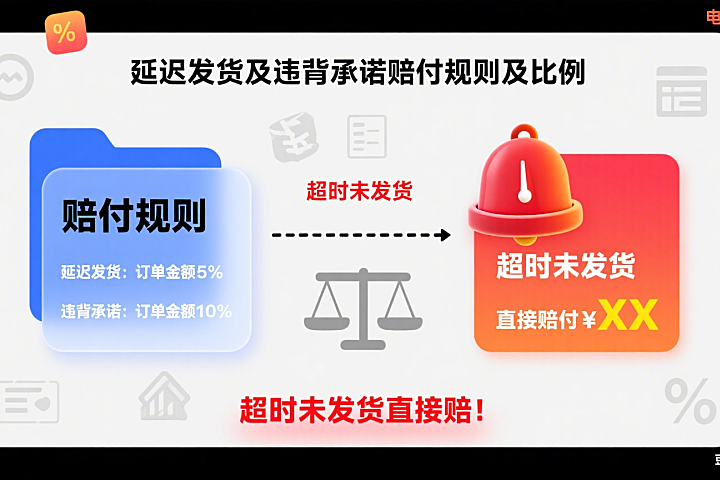 延迟发货及违背承诺赔付规则及比例,超时未发货直接赔! – 店托易