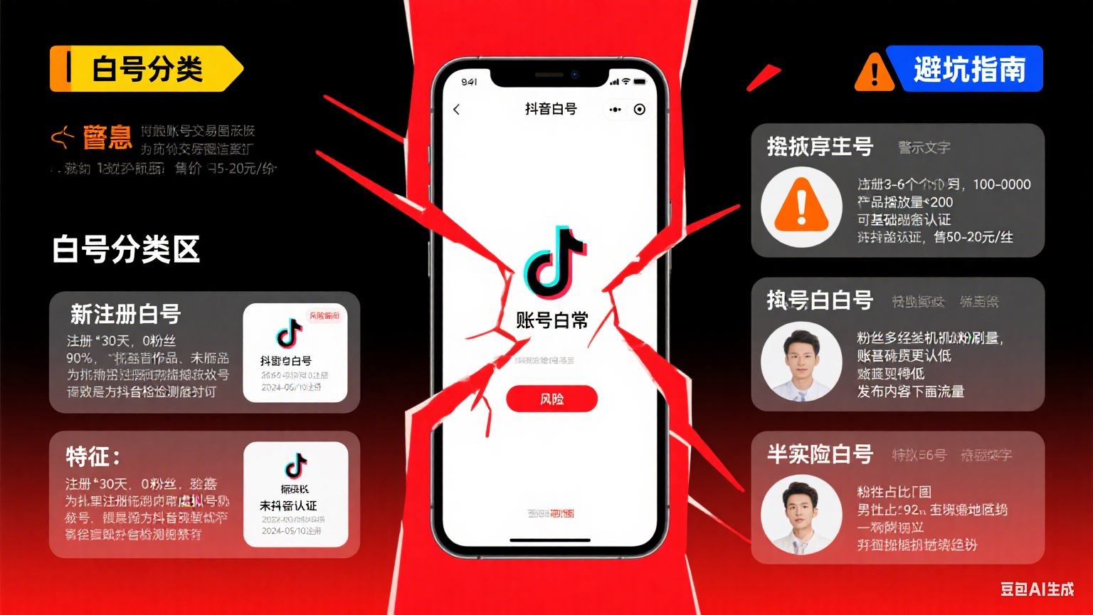 抖音白号能买吗?3 类白号 + 4 大风险 + 避坑指南