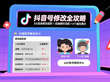 抖音号能改吗？名字 / 头像 / ID 修改规则 + 操作流程 + 避坑攻略