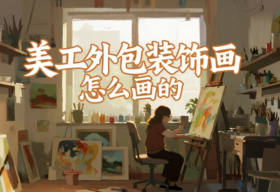 美工外包装饰画怎么画?4类风格画法+3步落地流程,点击率提升40%