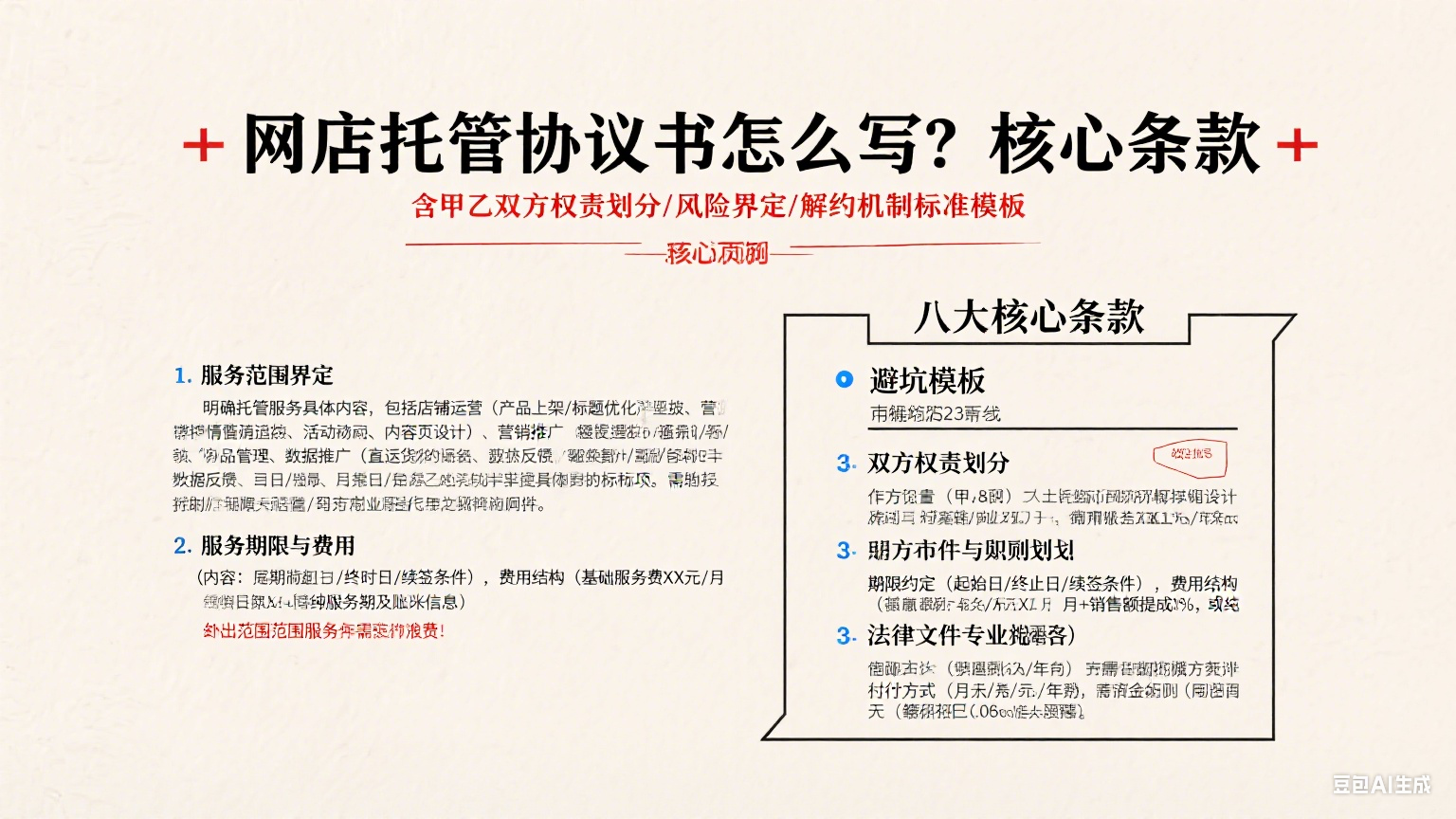 网店托管协议书怎么写?核心条款 + 避坑模板