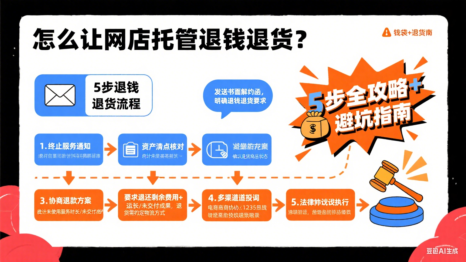 怎么让网店托管退钱退货?5 步全攻略 + 避坑指南